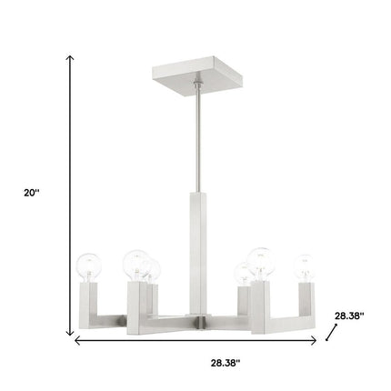 Six Light Dimmable Chandelier With Shades HomeRoots