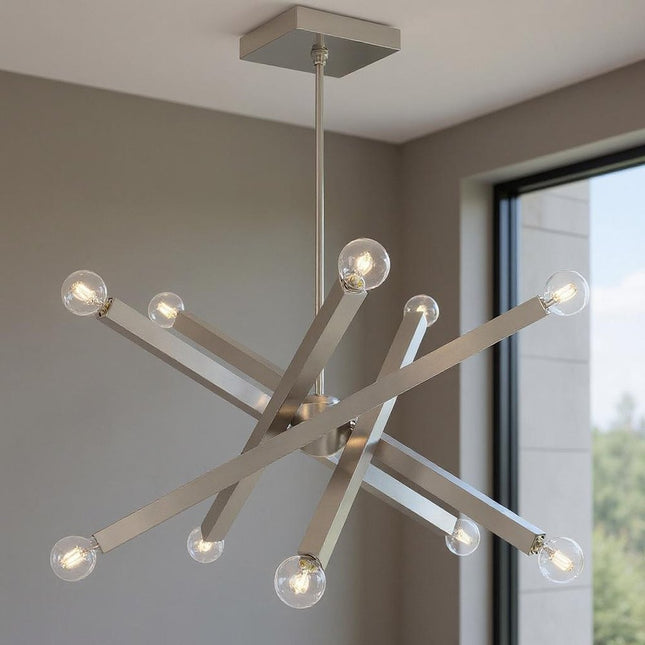Ten Light Dimmable Chandelier With Shades HomeRoots