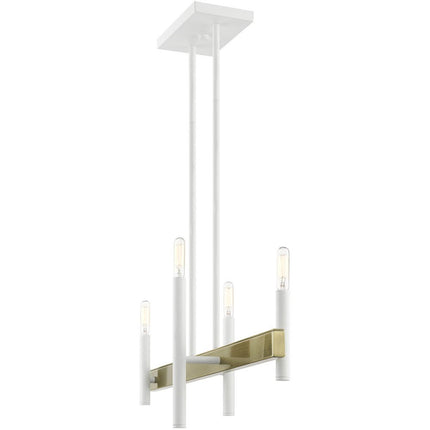 Four Light Dimmable Chandelier With Shades HomeRoots