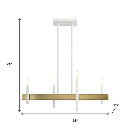 Four Light Dimmable Chandelier With Shades HomeRoots