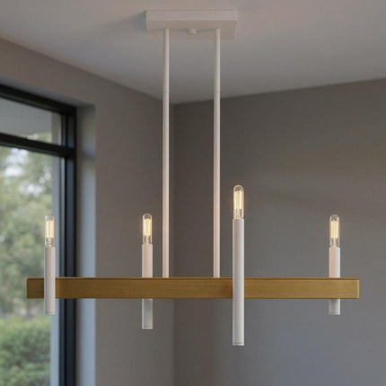 Four Light Dimmable Chandelier With Shades HomeRoots