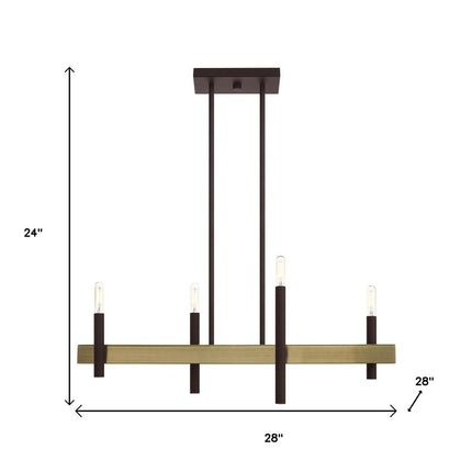 Four Light Dimmable Chandelier With Shades HomeRoots