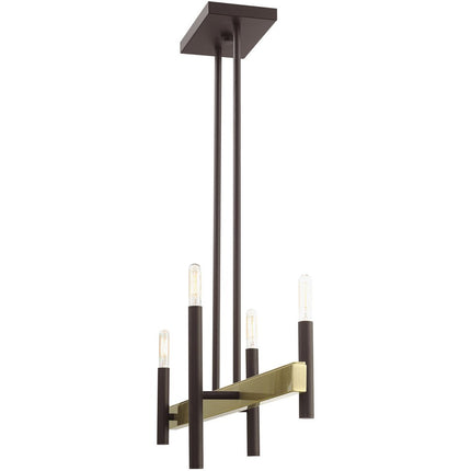 Four Light Dimmable Chandelier With Shades HomeRoots