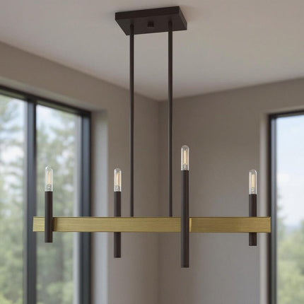 Four Light Dimmable Chandelier With Shades HomeRoots