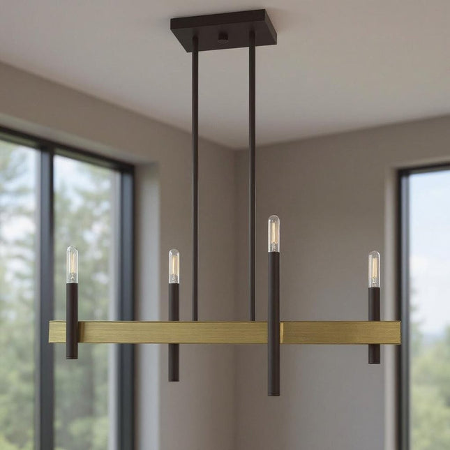 Four Light Dimmable Chandelier With Shades HomeRoots