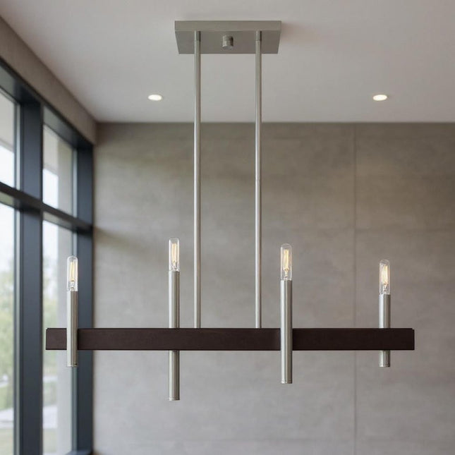 Four Light Dimmable Chandelier With Shades HomeRoots