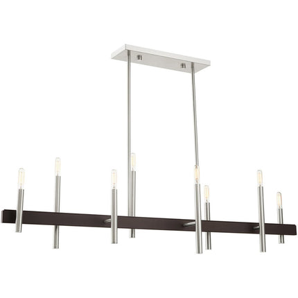 Eight Light Dimmable Chandelier With Shades HomeRoots