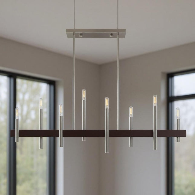 Eight Light Dimmable Chandelier With Shades HomeRoots