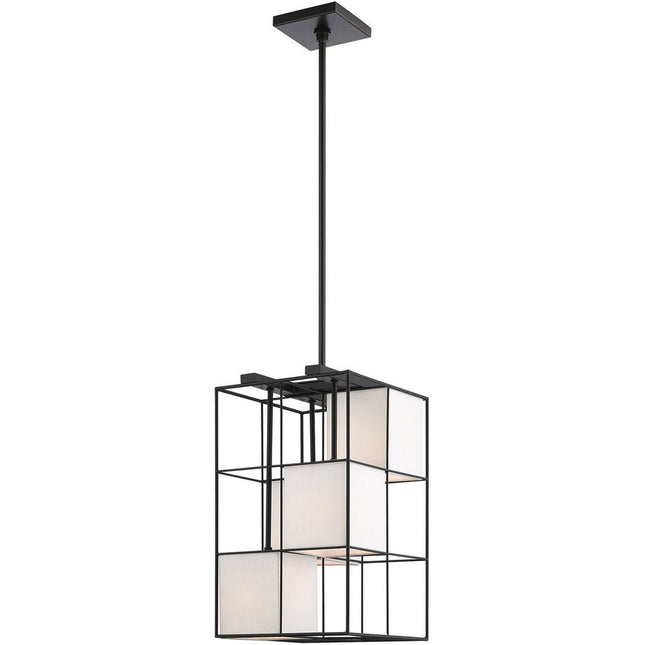 Black Four Light Dimmable Chandelier With Shades HomeRoots