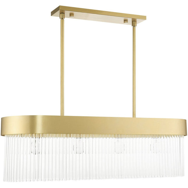 Gold Four Light Metal Dimmable Chandelier With Shades HomeRoots