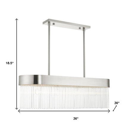 Nickel Four Light Metal Dimmable Chandelier With Shades