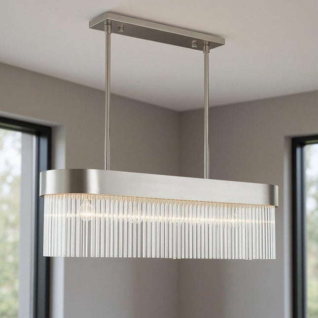 Four Light Dimmable Chandelier With Shades HomeRoots