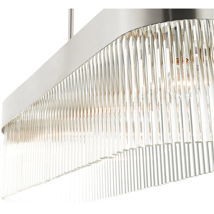 Nickel Four Light Metal Dimmable Chandelier With Shades