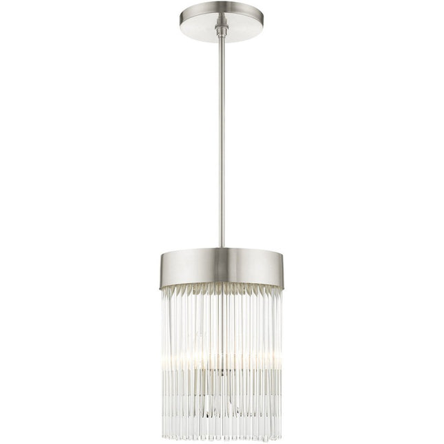 Nickel Three Light Metal Dimmable Chandelier With Shades