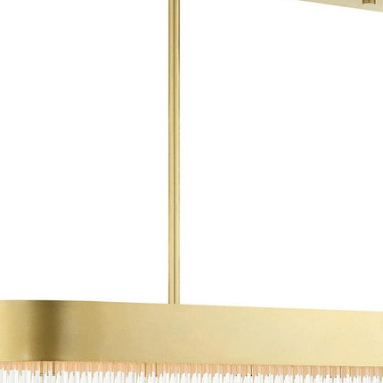 Gold Six Light Metal Dimmable Chandelier With Shades