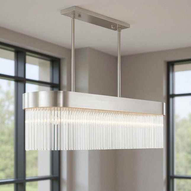 Six Light Dimmable Chandelier With Shades HomeRoots
