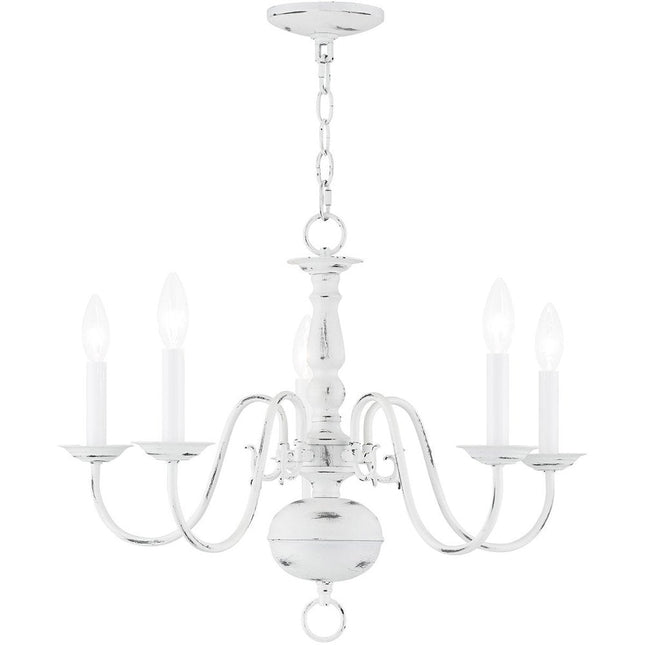 Five Light Dimmable Chandelier With Shades HomeRoots
