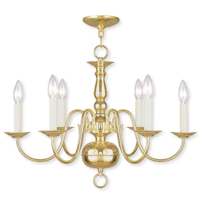 Brass Six Light Metal Dimmable Chandelier With Shades HomeRoots