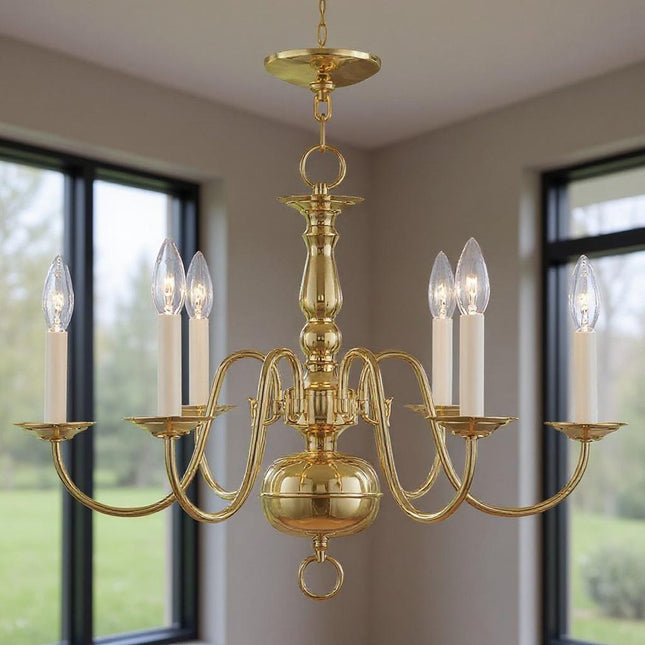 Six Light Dimmable Chandelier With Shades HomeRoots