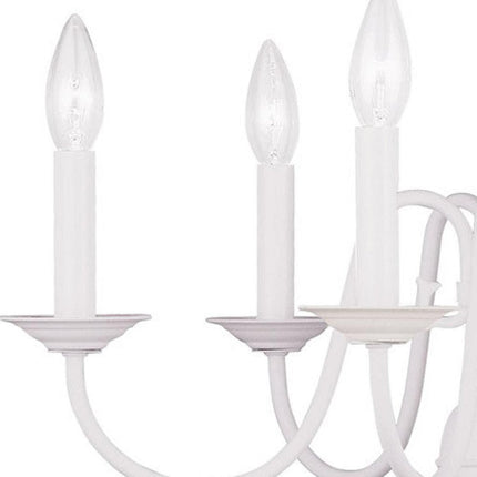 White Six Light Dimmable Chandelier With Shades HomeRoots