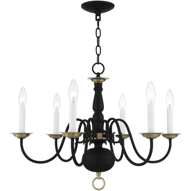 Six Light Dimmable Chandelier With Shades HomeRoots