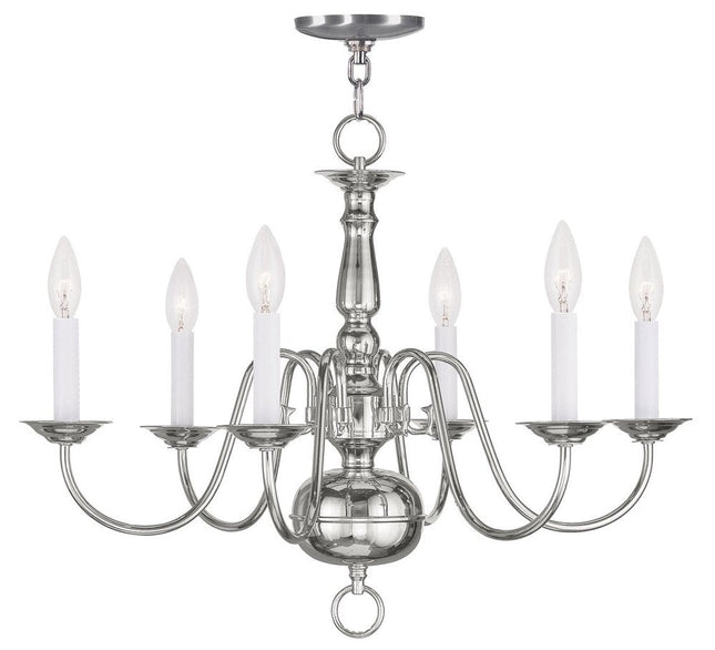 Six Light Dimmable Chandelier With Shades HomeRoots