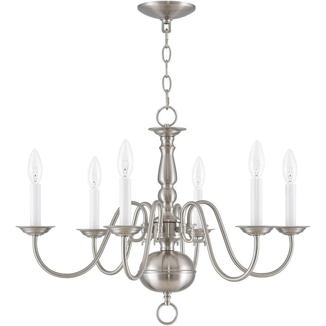 Six Light Dimmable Chandelier With Shades HomeRoots