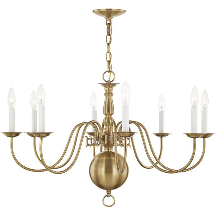 Eight Light Dimmable Chandelier With Shades HomeRoots