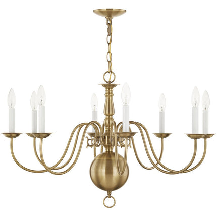 Eight Light Dimmable Chandelier With Shades HomeRoots