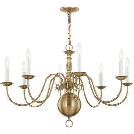 Eight Light Dimmable Chandelier With Shades HomeRoots