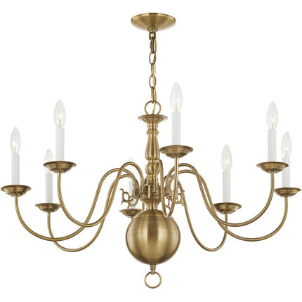 Eight Light Dimmable Chandelier With Shades HomeRoots