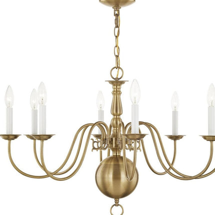 Eight Light Dimmable Chandelier With Shades HomeRoots