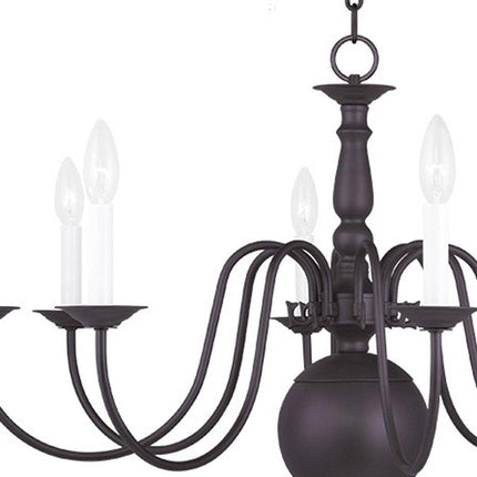 Bronze Eight Light Metal Dimmable Chandelier With Shades HomeRoots