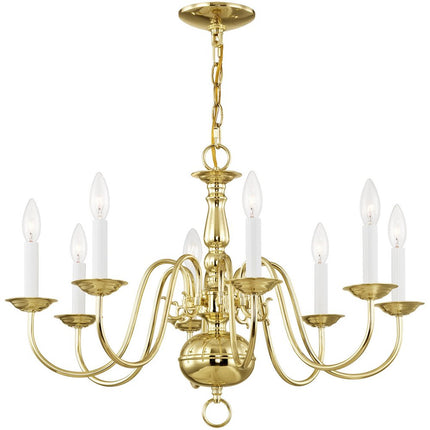 Eight Light Dimmable Chandelier With Shades HomeRoots