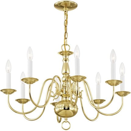 Eight Light Dimmable Chandelier With Shades HomeRoots