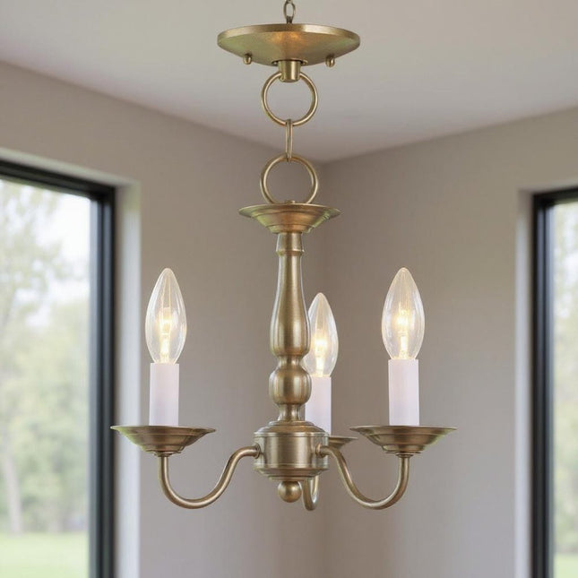 Three Light Dimmable Chandelier With Shades HomeRoots