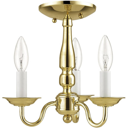 Brass Three Light Metal Dimmable Chandelier With Shades