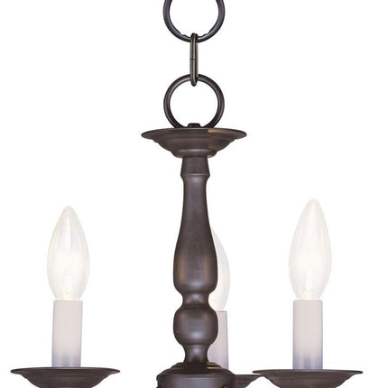 Bronze Three Light Dimmable Chandelier With Shades HomeRoots
