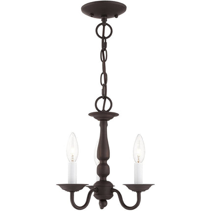 Bronze Three Light Dimmable Chandelier With Shades HomeRoots