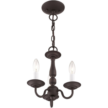 Bronze Three Light Dimmable Chandelier With Shades HomeRoots