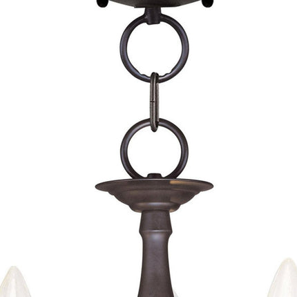 Bronze Three Light Dimmable Chandelier With Shades HomeRoots