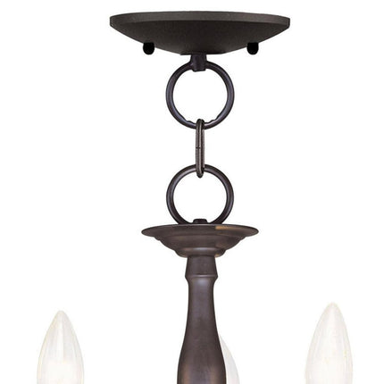 Bronze Three Light Dimmable Chandelier With Shades HomeRoots