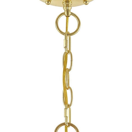 Brass Five Light Metal Dimmable Chandelier With Shades