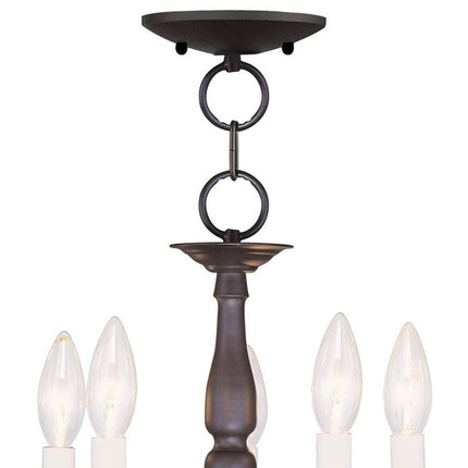 Bronze Five Light Dimmable Chandelier With Shades HomeRoots