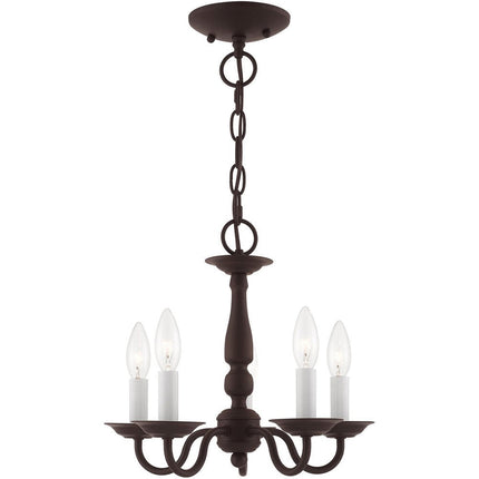 Bronze Five Light Dimmable Chandelier With Shades HomeRoots