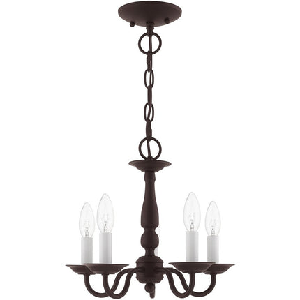 Bronze Five Light Dimmable Chandelier With Shades HomeRoots
