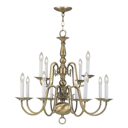 Twelve Light Dimmable Chandelier With Shades HomeRoots