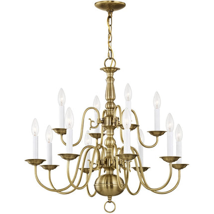 Twelve Light Dimmable Chandelier With Shades HomeRoots
