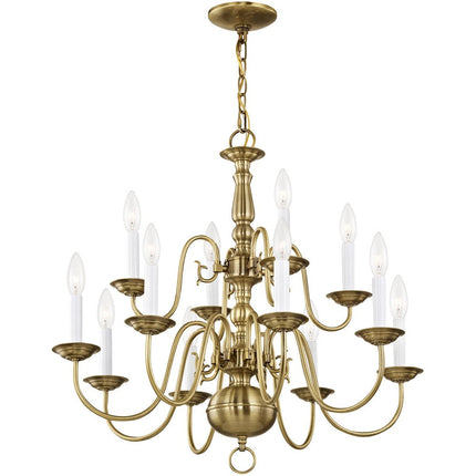 Twelve Light Dimmable Chandelier With Shades HomeRoots