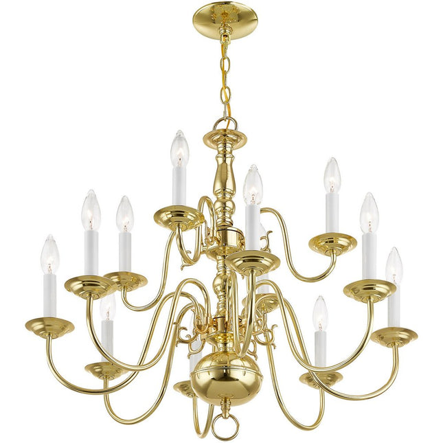 Twelve Light Dimmable Chandelier With Shades HomeRoots